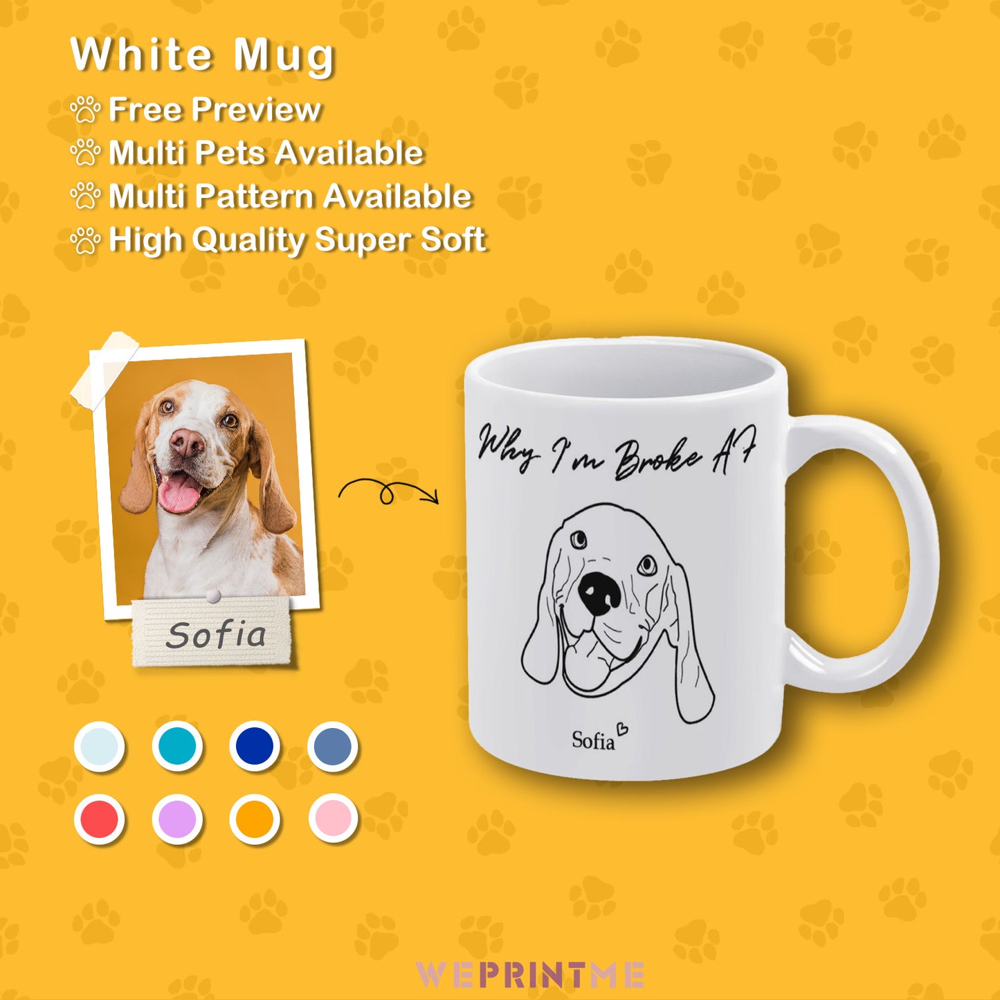 Custom Pet Handdraw Pet Mug