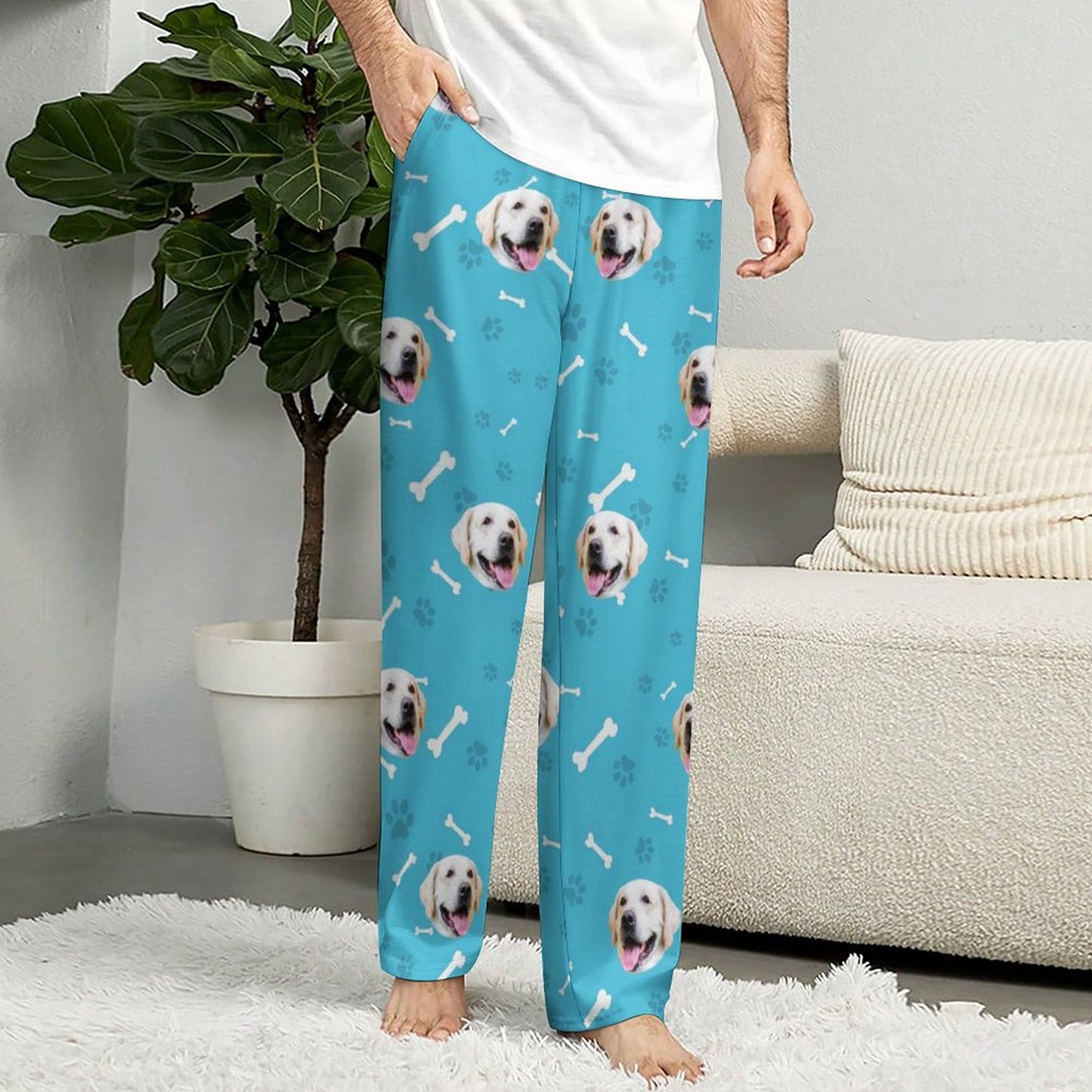 Side Show Personalized Dog Pajama Pants Cats or Dogs Face on Pants