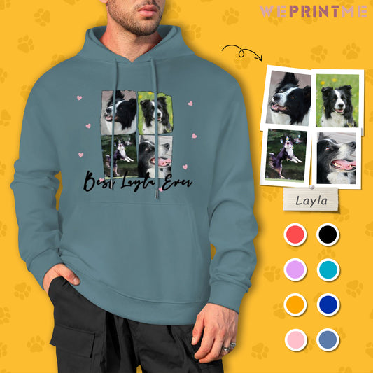 Custom Pet Photos and Name Stars Unisex Cotton Hoodie