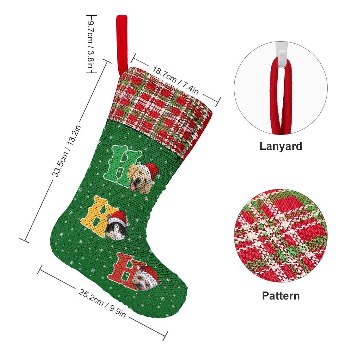 Personalized Pet Face Sequined Christmas Stockings-WEPRINTME-8