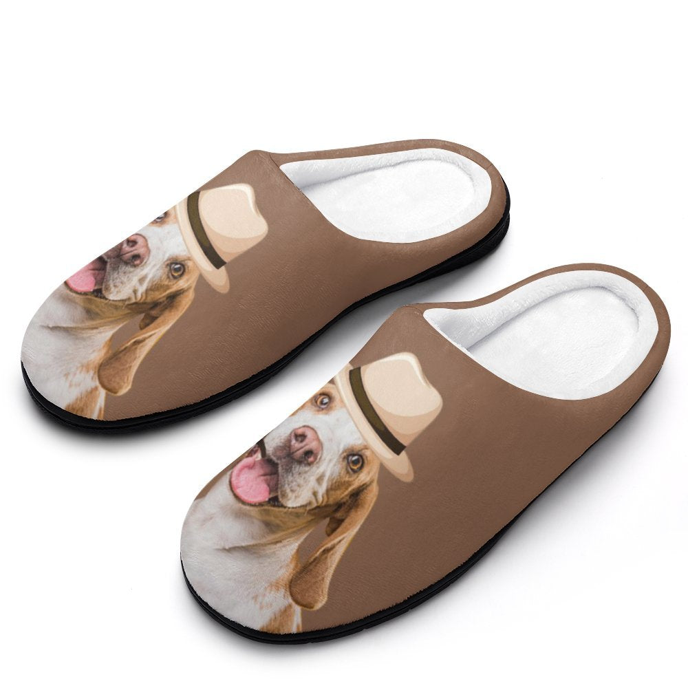 Custom Pet Face and Name  Detection dogg Cotton Slippers