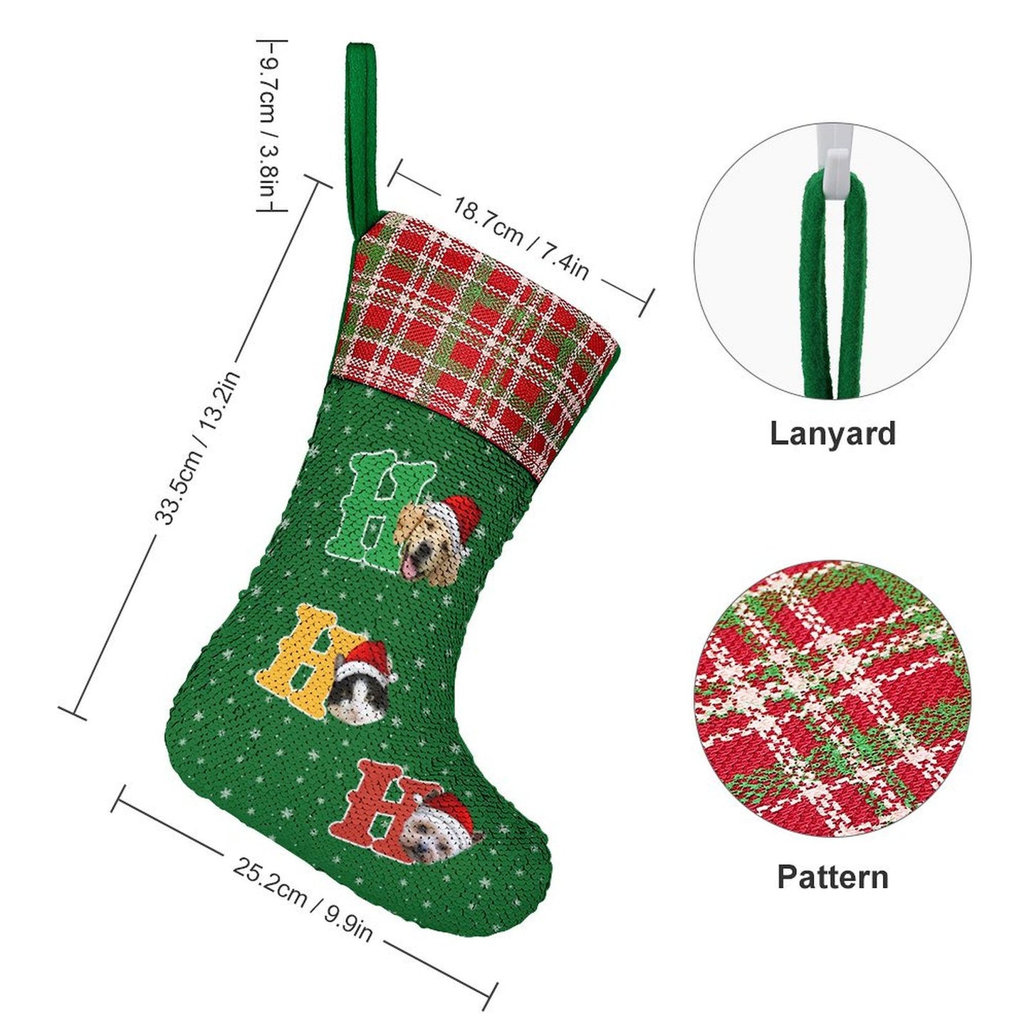 Personalized Pet Face Sequined Christmas Stockings-WEPRINTME-9