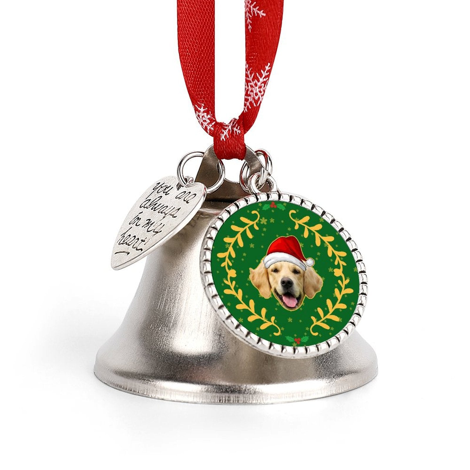 Personalized Pet Face Wreath Christmas Jingling Bell-WEPRINTME-3