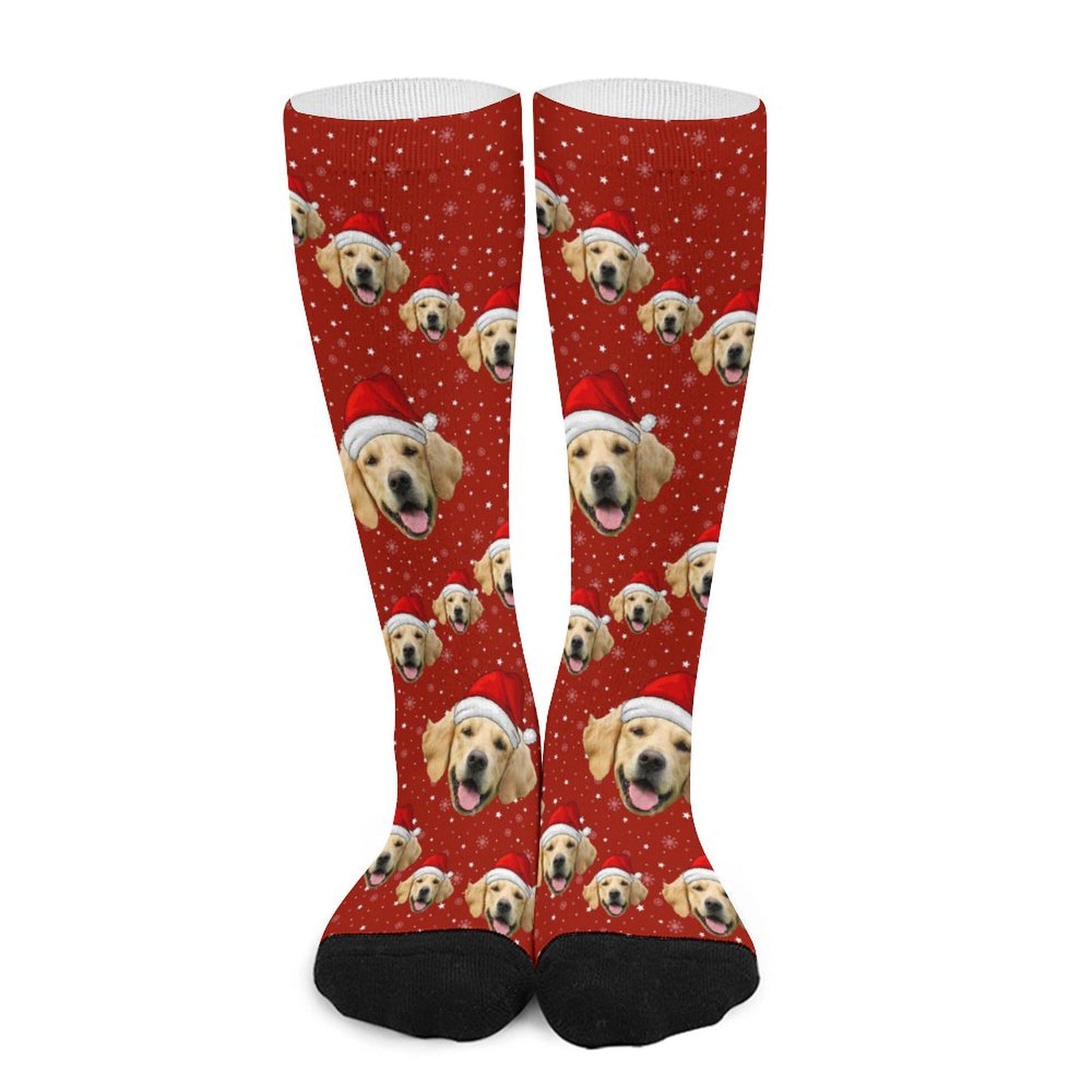 Custom Pet Face Snow Christmas Socks-WEPRINTME-4