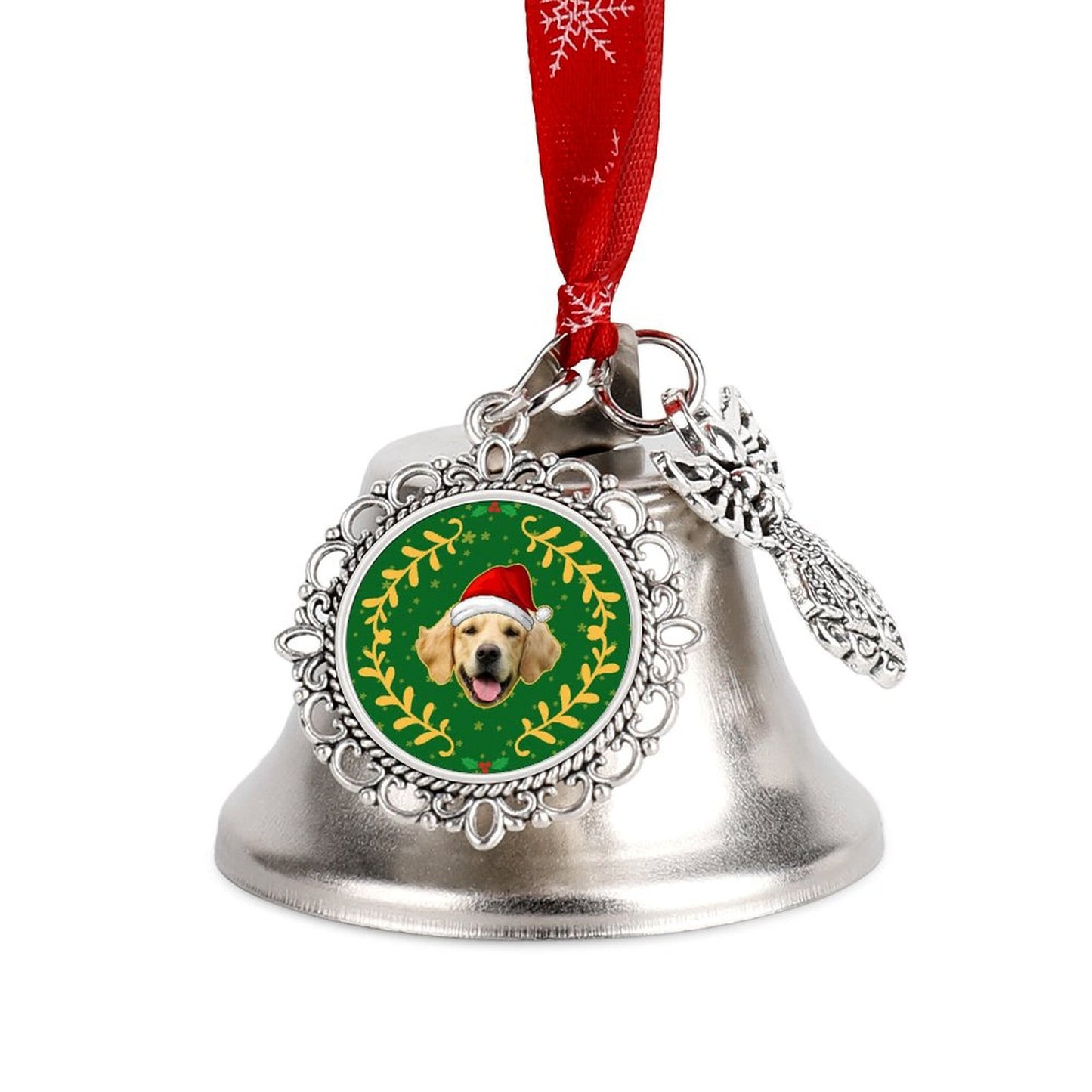 Personalized Pet Face Wreath Christmas Jingling Bell-WEPRINTME-5