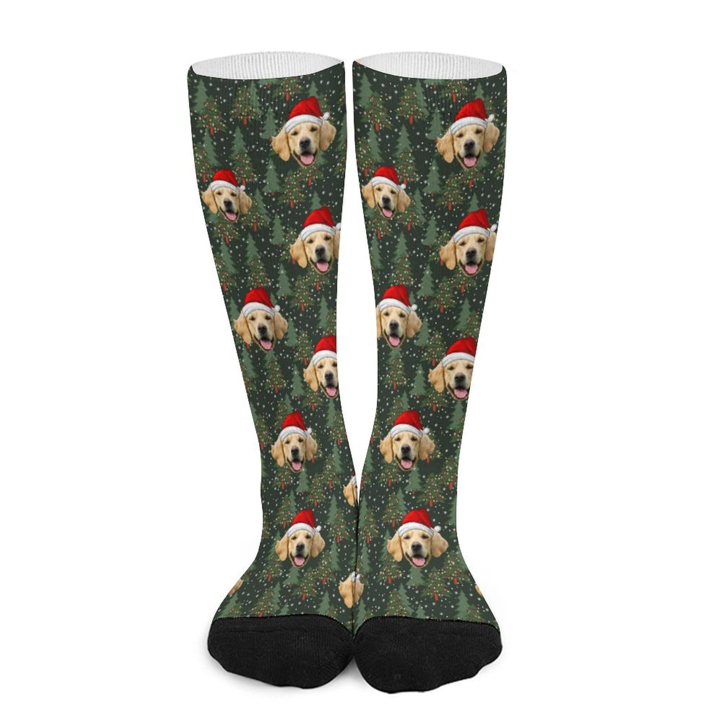 Custom Pet Face Trees Christmas Socks-WEPRINTME-4