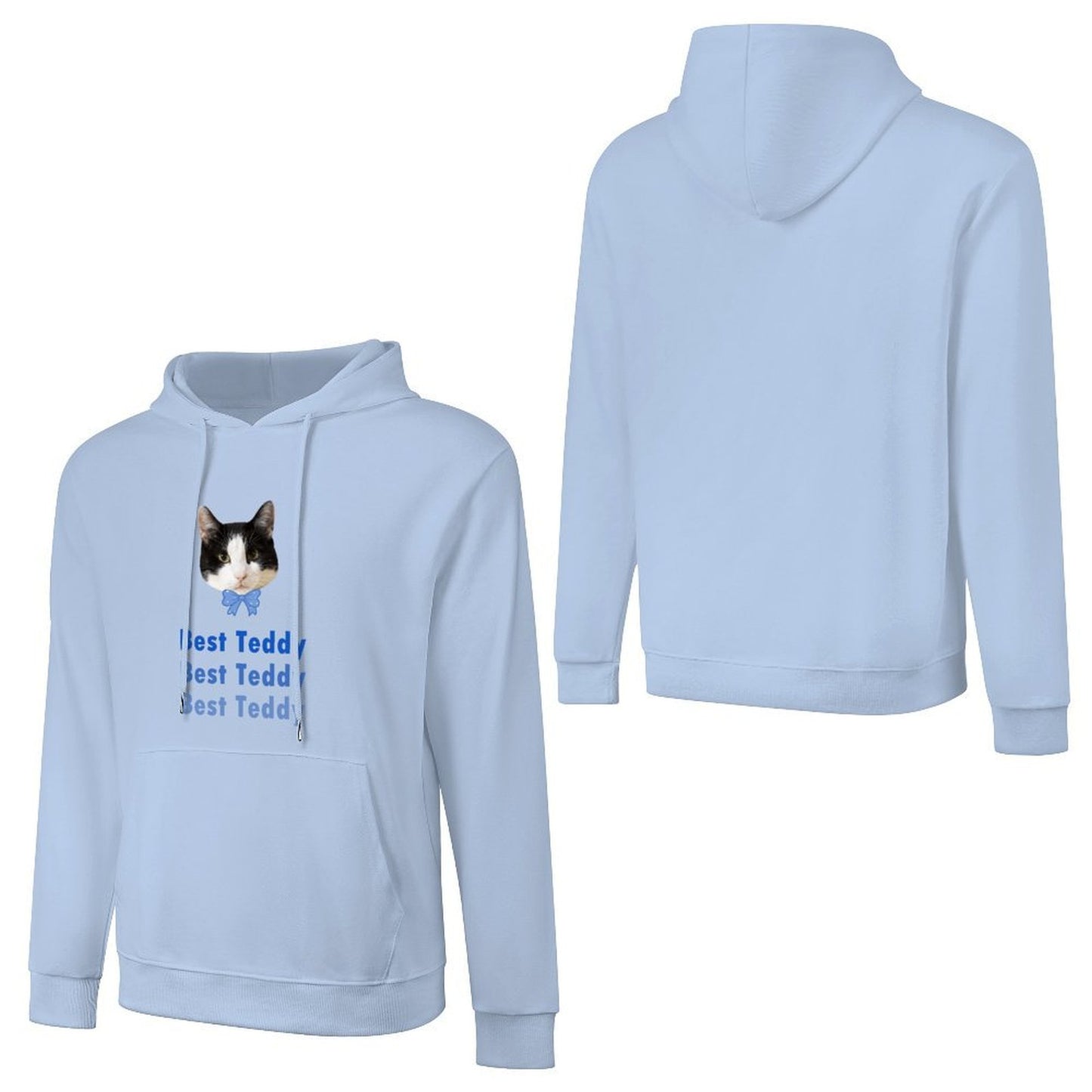 Custom Pet Face and Name Bow Tie Unisex Cotton Hoodie