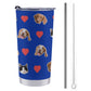 Custom Pet Face Heart Travel Mug