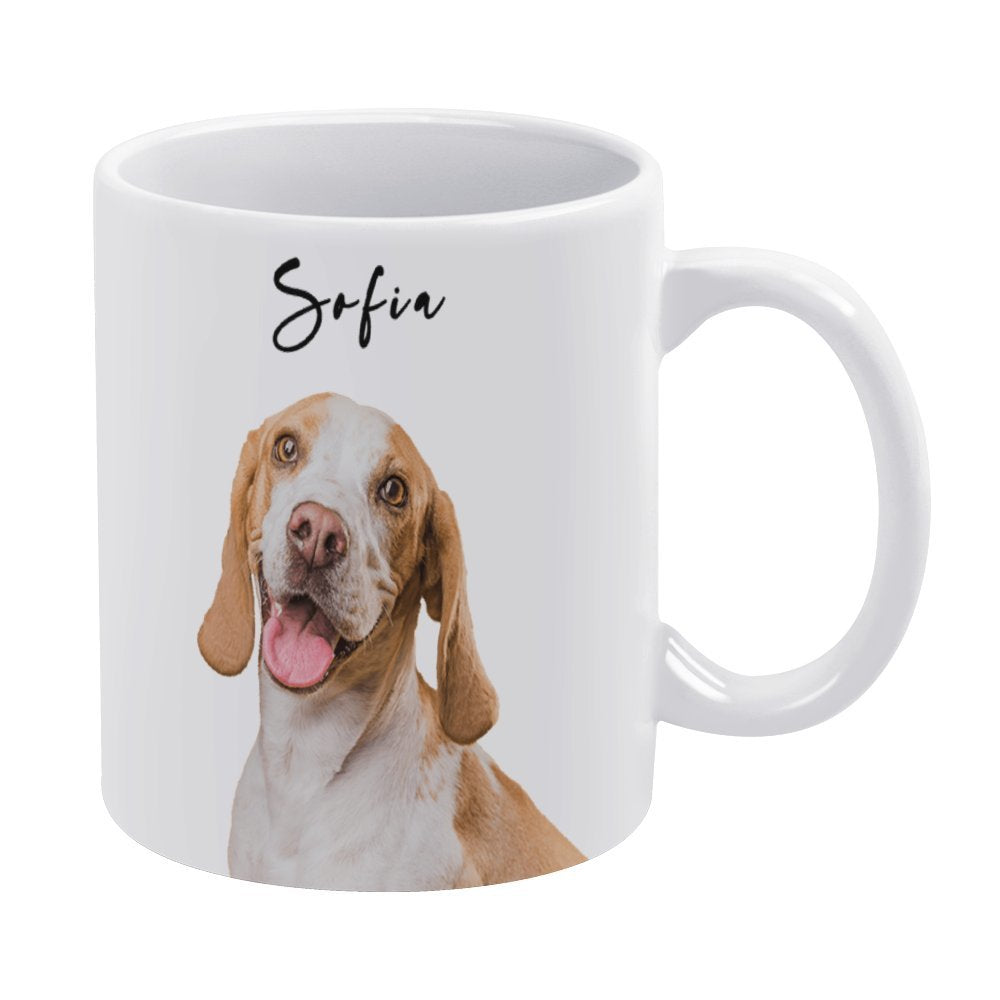 Custom Pet Face and Name Classic Mug