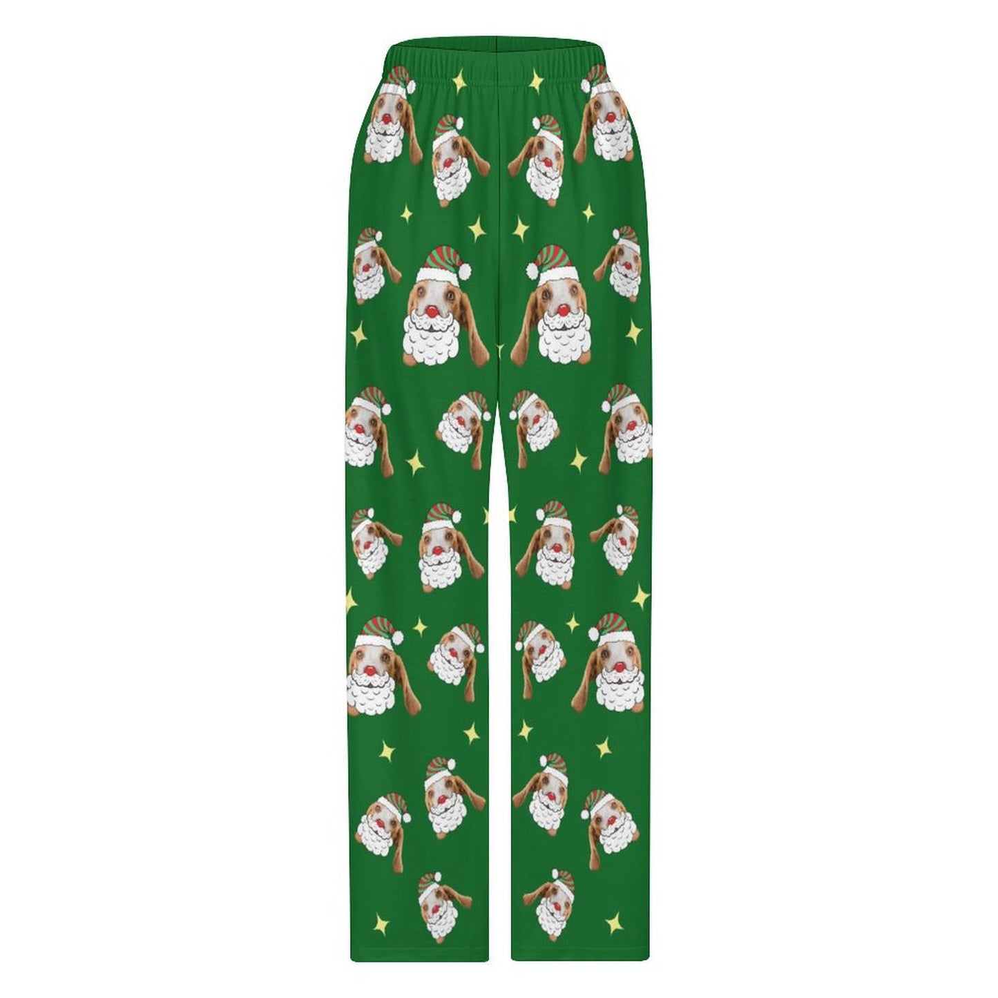 Custom Pet Face Santa Pants for Kids-Front-WEPRINTME