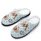 Custom Pet Face and Name Love Cotton Slippers