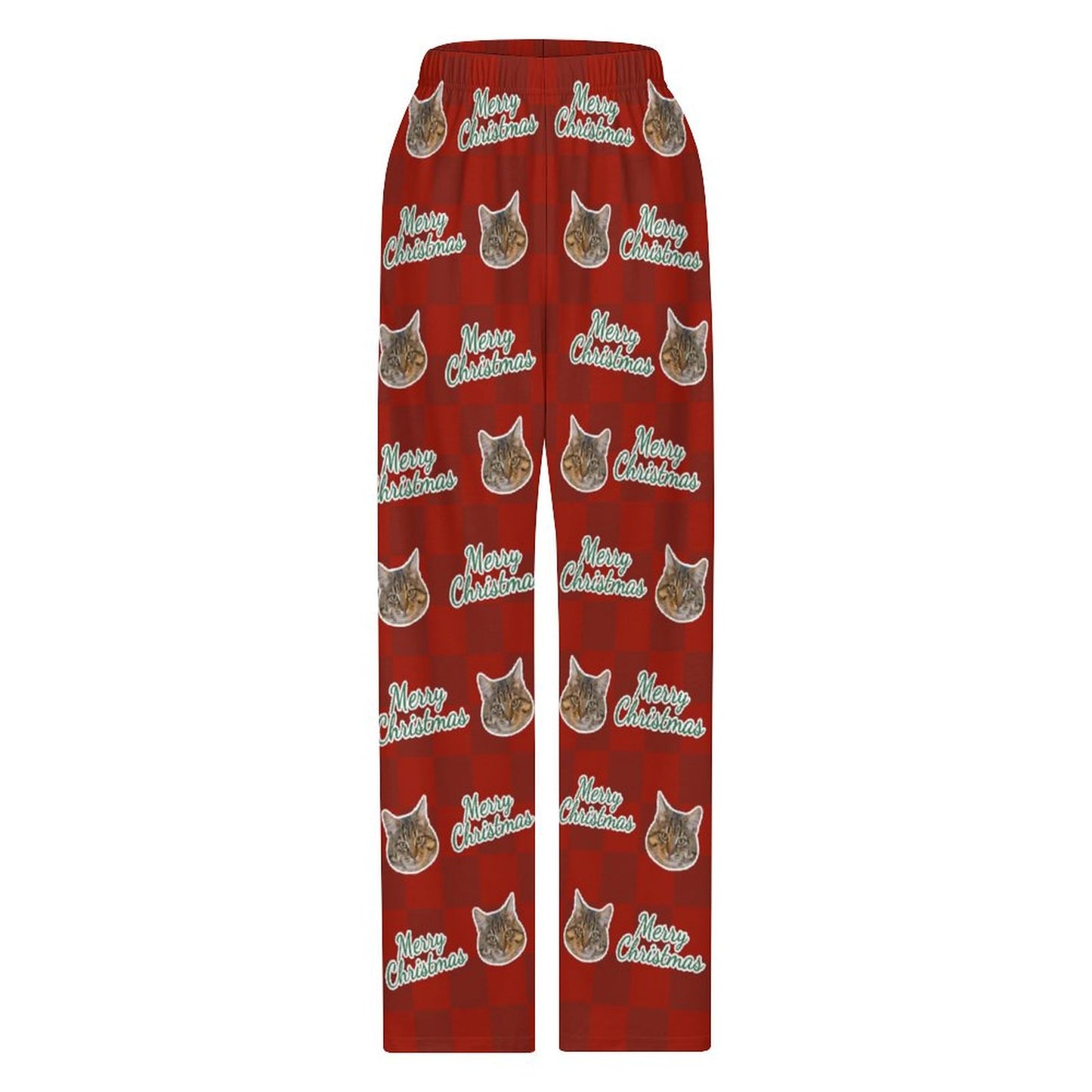 Custom Pet Face Christmas Pants for Kids-Front1-WEPRINTME