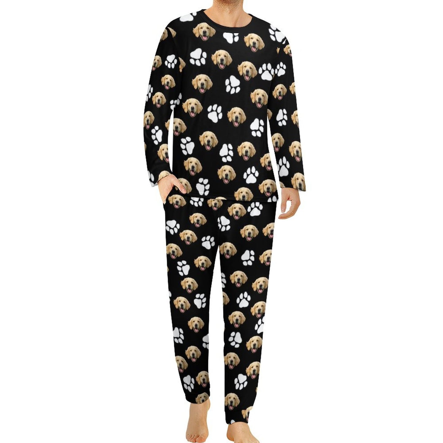 Custom Pet Face Men's Long Pajama Set