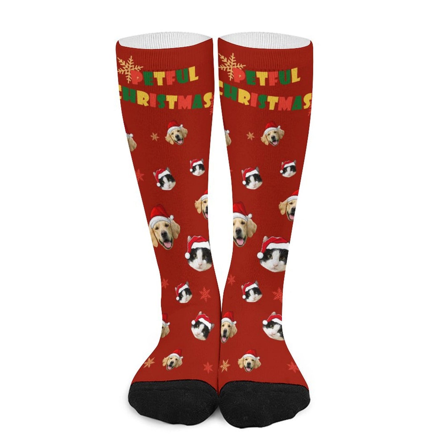 Custom Pet Face Petful Christmas Socks-WEPRINTME-4