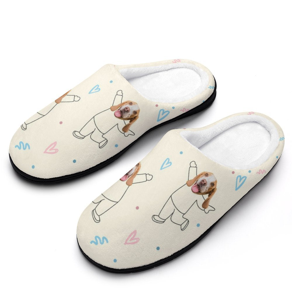 Custom Pet Face Cute Pet Cartoon Cotton Slippers