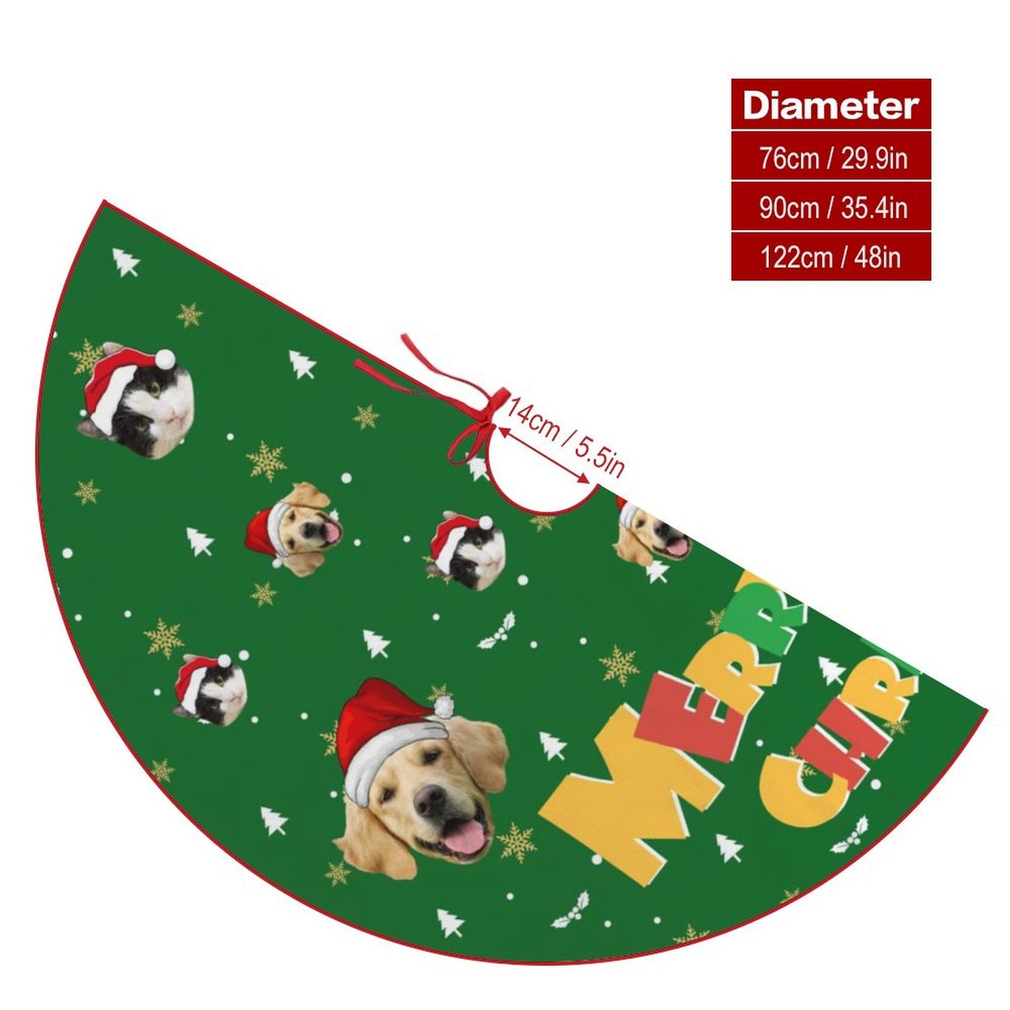 Personalized Pet Face Christmas Tree Skirt-WEPRINTME-12