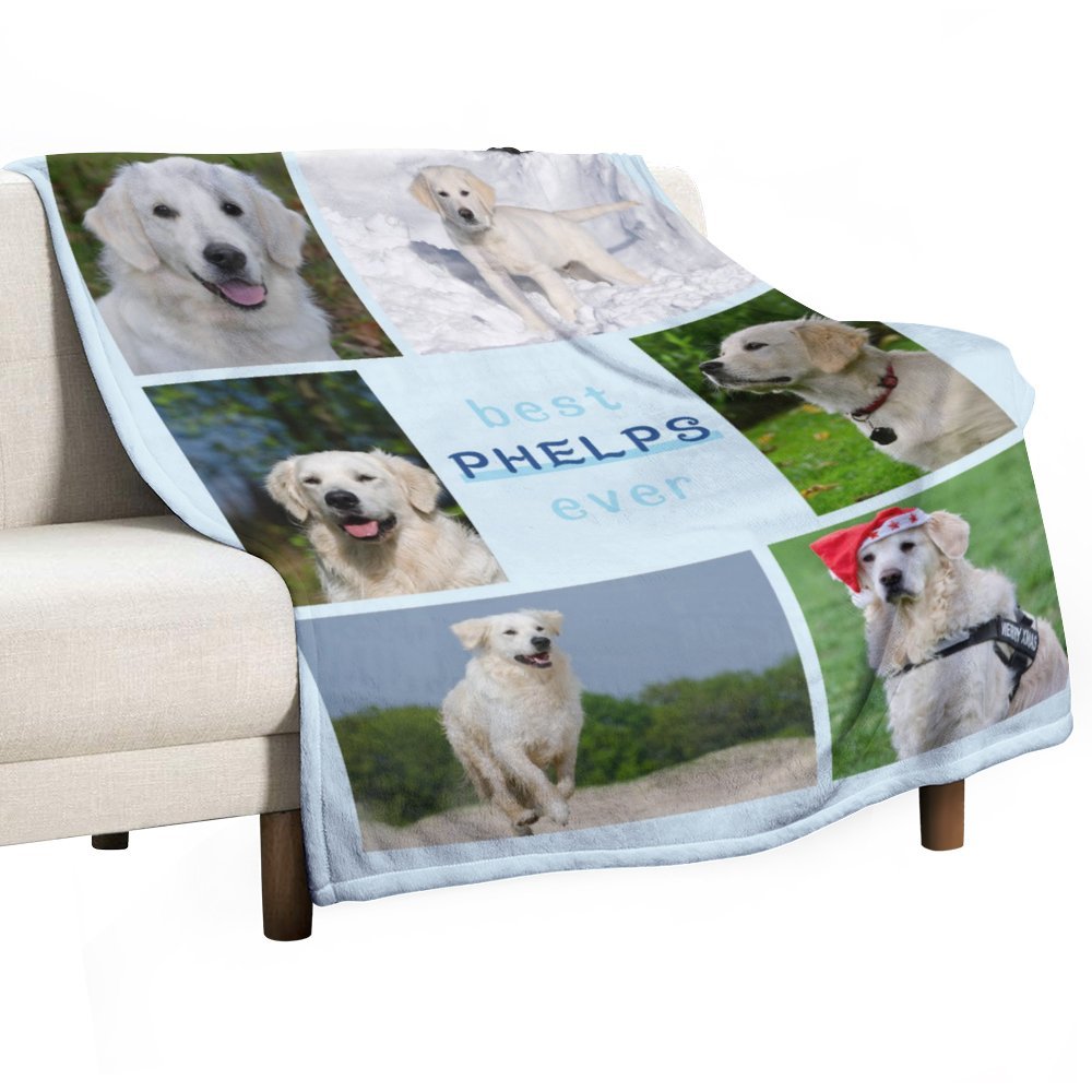 Custom Pet Photos Best Ever Fleece Blanket