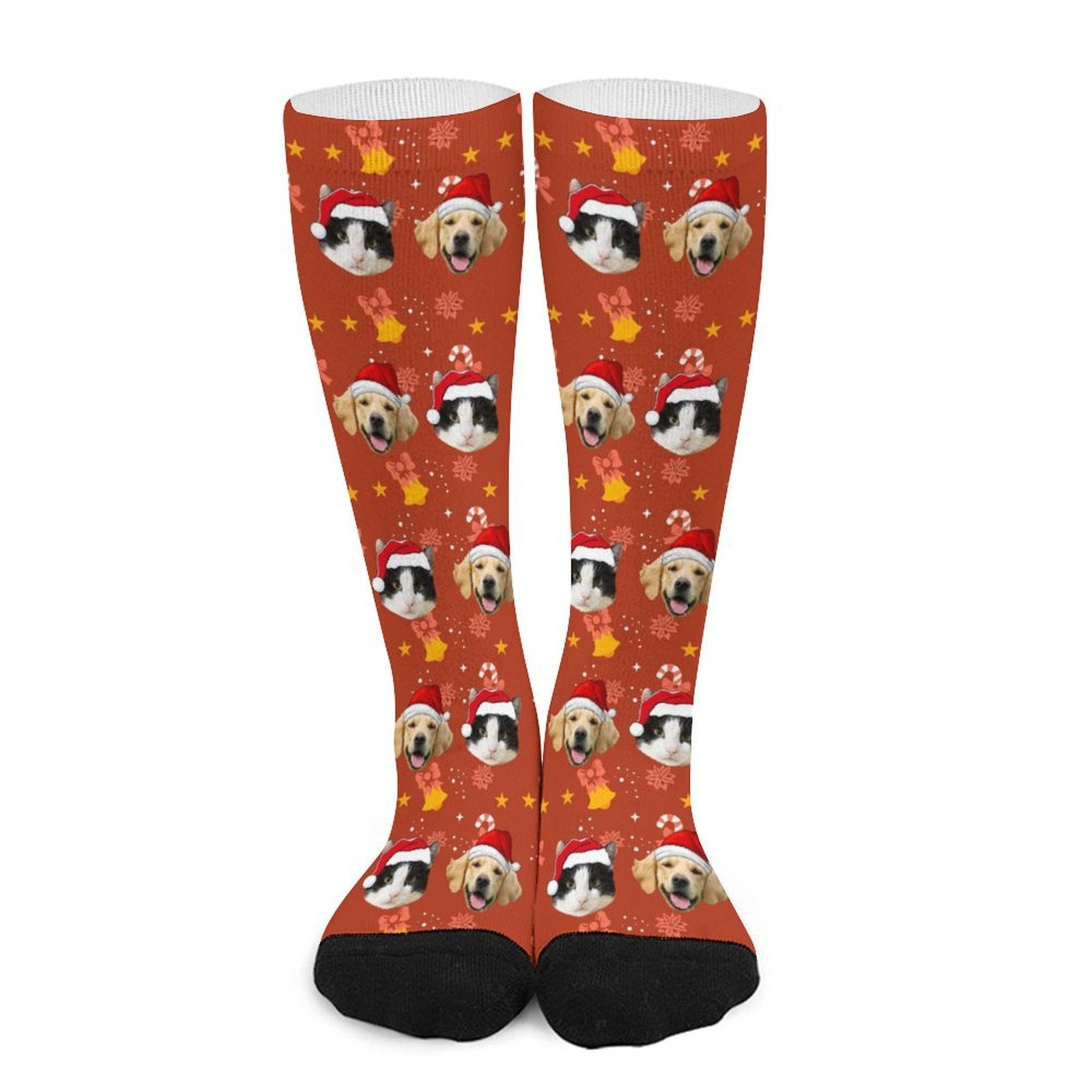 Custom Pet Face Bell Christmas Socks-WEPRINTME-4