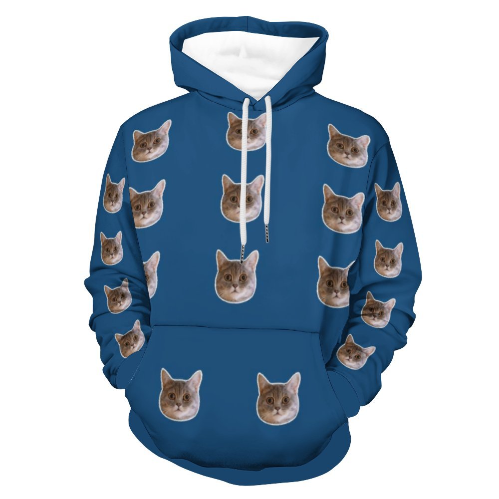 Custom Pet Face Men's Hoodie Face Hoodie