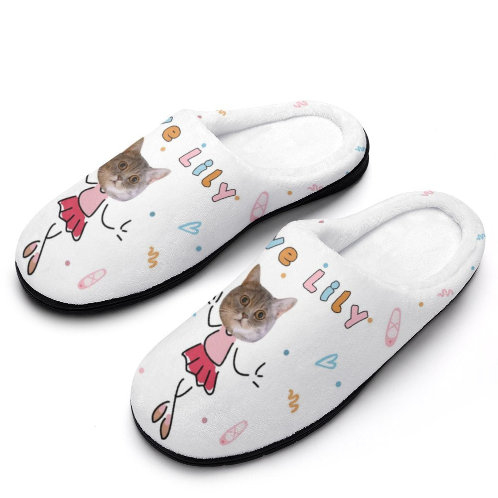 Custom Pet Face Cute Pet Cartoon Cotton Slippers