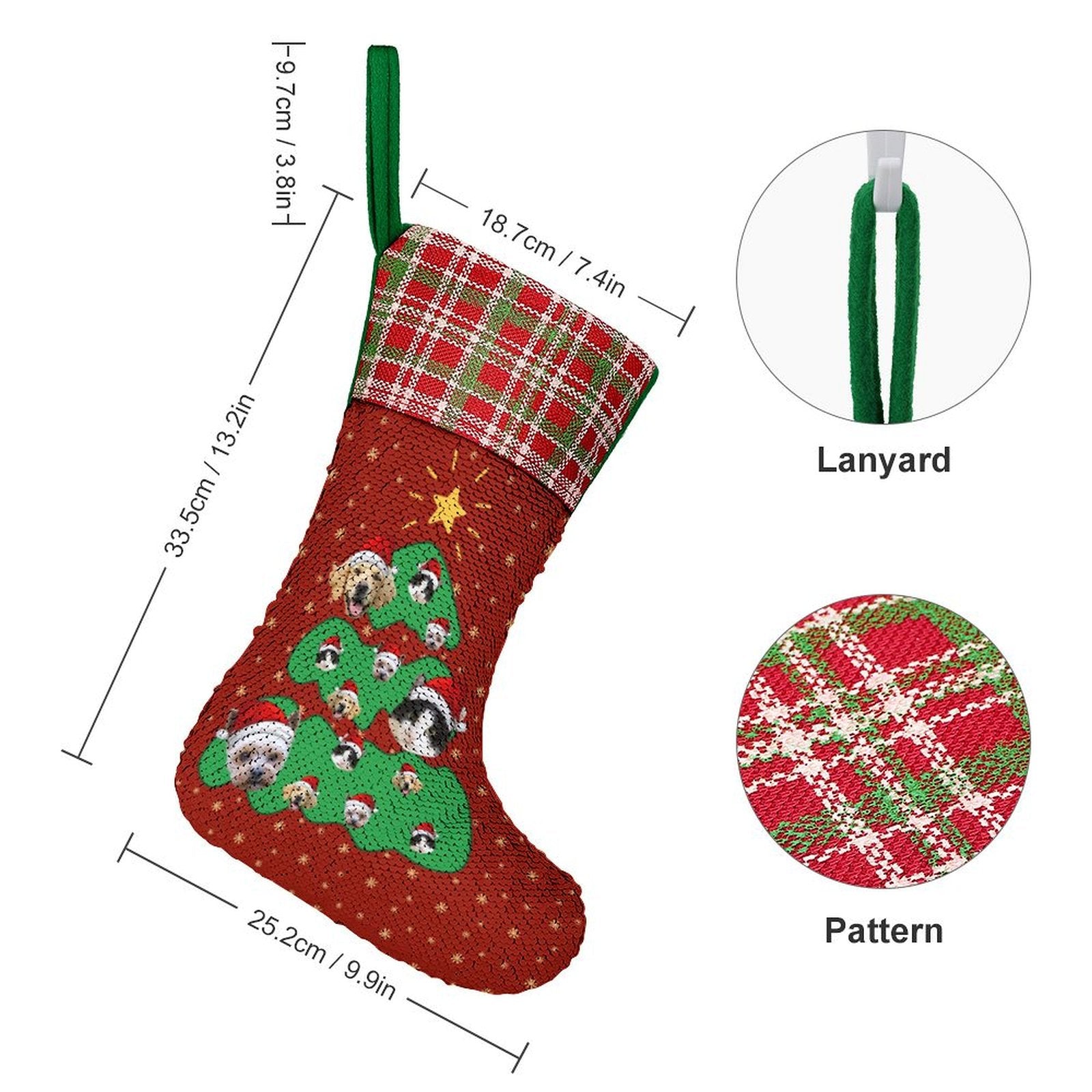 Personalized Pet Face Sequined Christmas Stockings-WEPRINTME-7