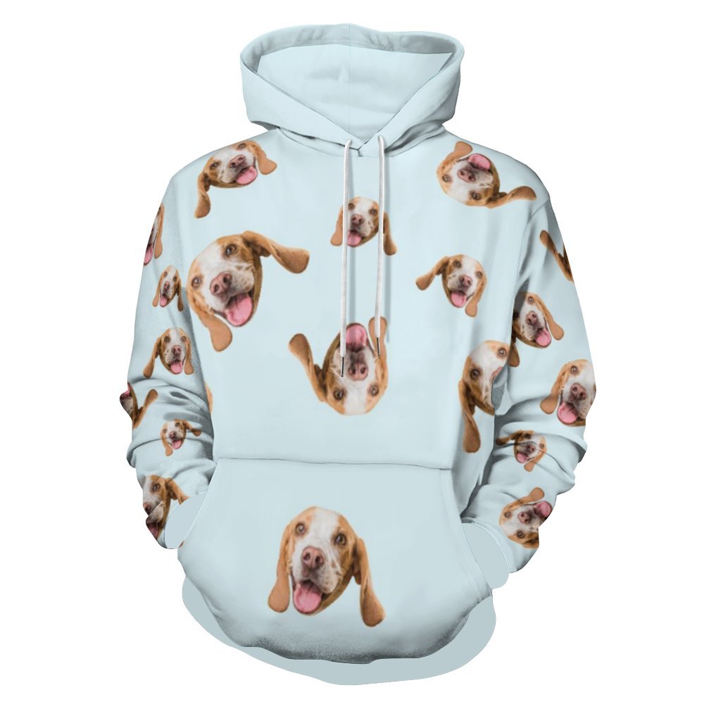 Custom Pet Face Everywhere Unisex Hoodie