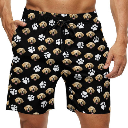 Custom Pet Face Men's Beach Shorts