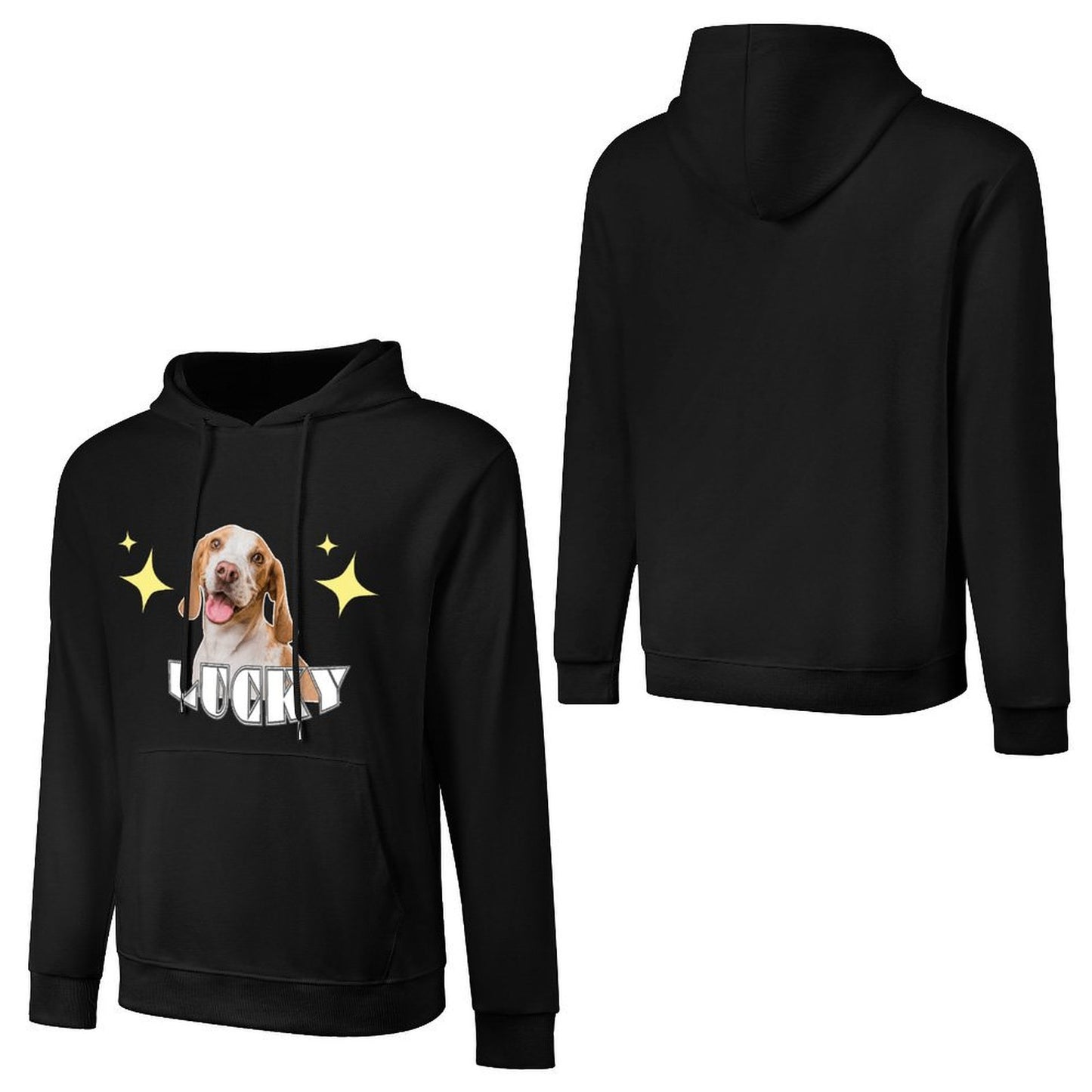 Custom Pet and Name Stars Unisex Cotton Hoodie