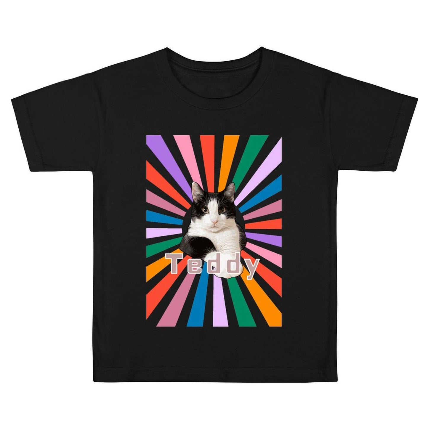 Custom Pet Face and Name Kid's Cool Light Dogs on T-shirt