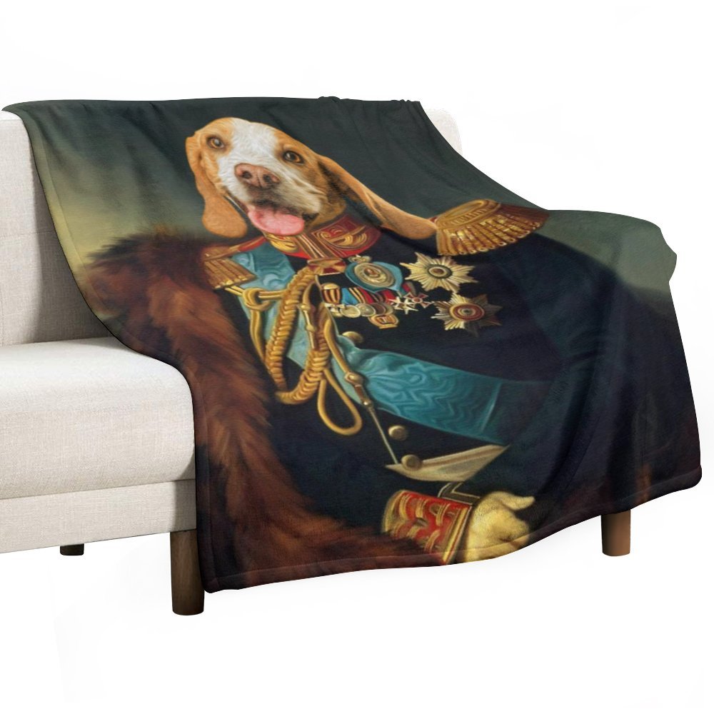 Custom Pet Face Mediaeval Fleece Blanket