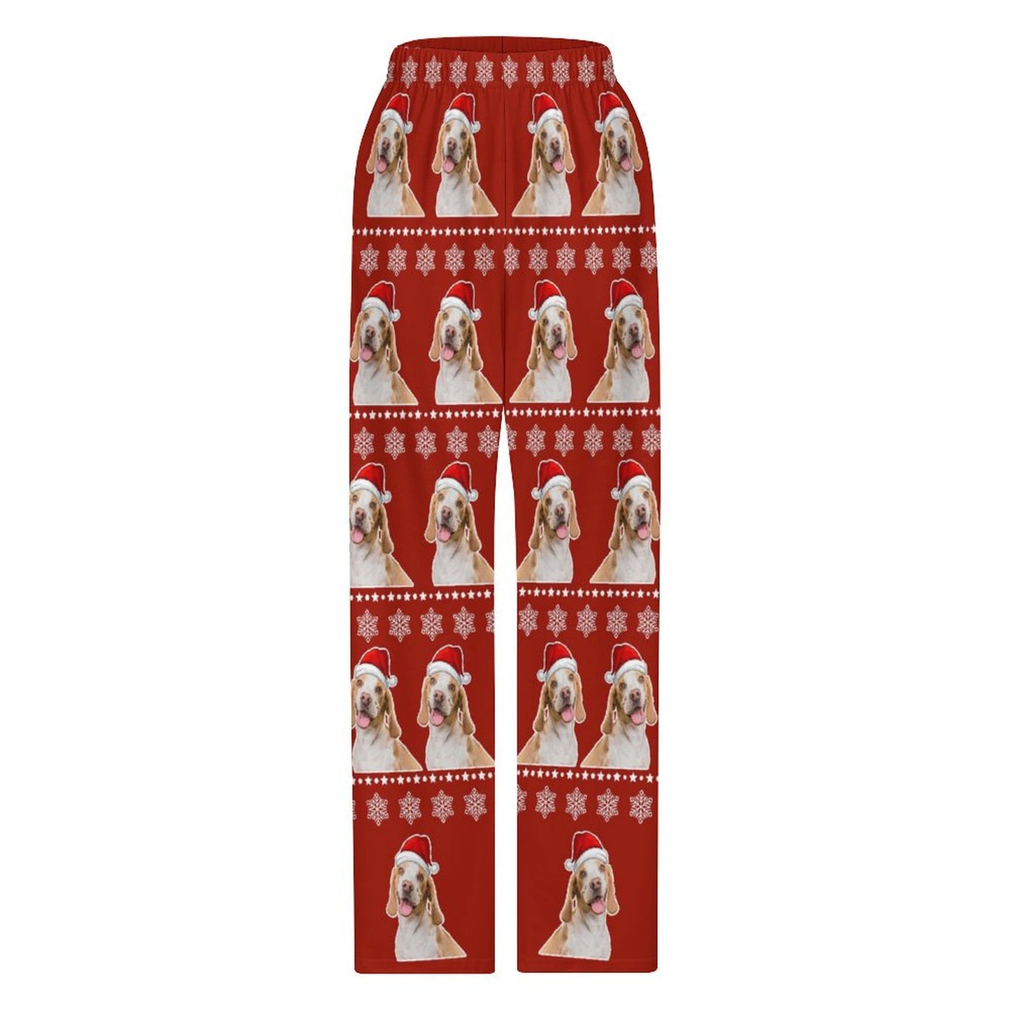 Custom Pet Snow Santa Pants for Kids-Front1-WEPRINTME