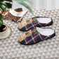 Custom Pet Face and Name Plaid Cotton Slippers