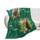 Custom Pet Photo Green Stars Fleece Blanket