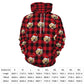 Custom Pet Face Hoodies Santa Red Plaid Hoodies