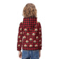 Custom Pet Face Hoodies Santa Red Plaid Hoodies For Kids