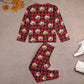 Custom Pet Face Pajamas Santa Red Plaid Kids Long Sleeve Pajama Set