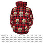 Custom Pet Face&Name Santa Hat Red Plaid Christmas Hoodies