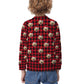 Custom Pet Face Sweatshirt Santa Red Plaid Kids Sweatshirt