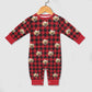 Custom Pet Face Baby Romper Santa Red Plaid Romper