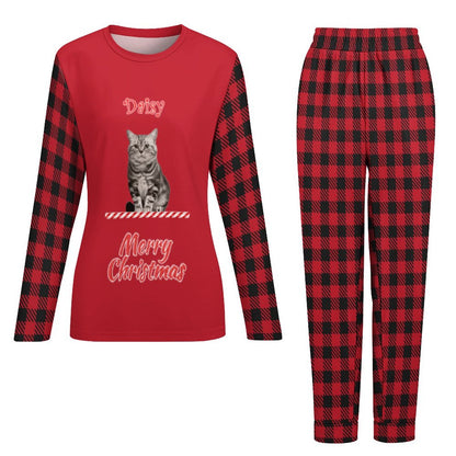 Custom Pet Face Candy Pets Christmas Pajama Set