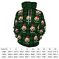 Custom Pet Face&Name Santa Hat Red Plaid Christmas Hoodies