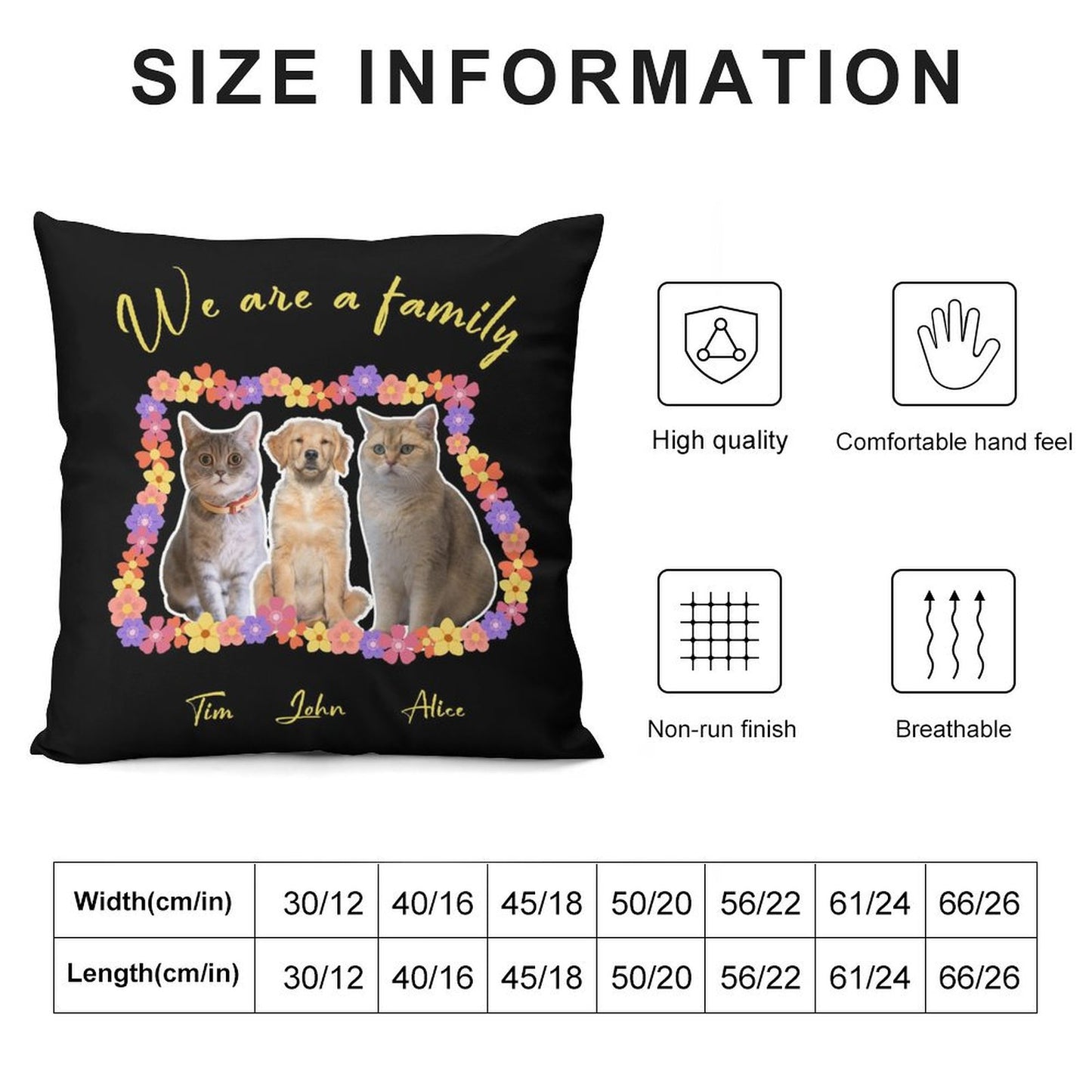 Custom Pet We Are Family Pillow Case