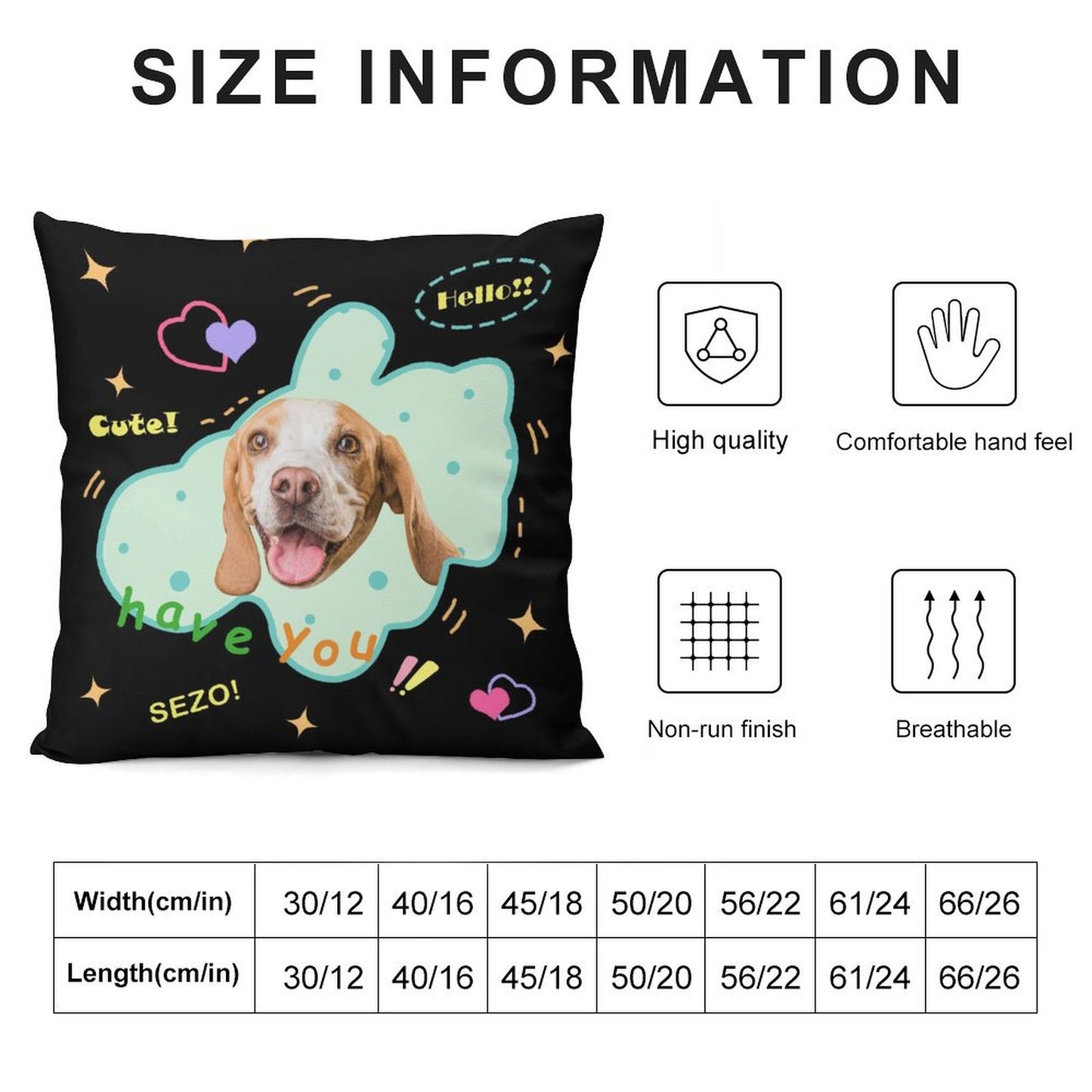 Custom Pet Face Hello Pillow Case