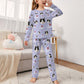 Custom Pet Face Sripe Kids Pajama Set