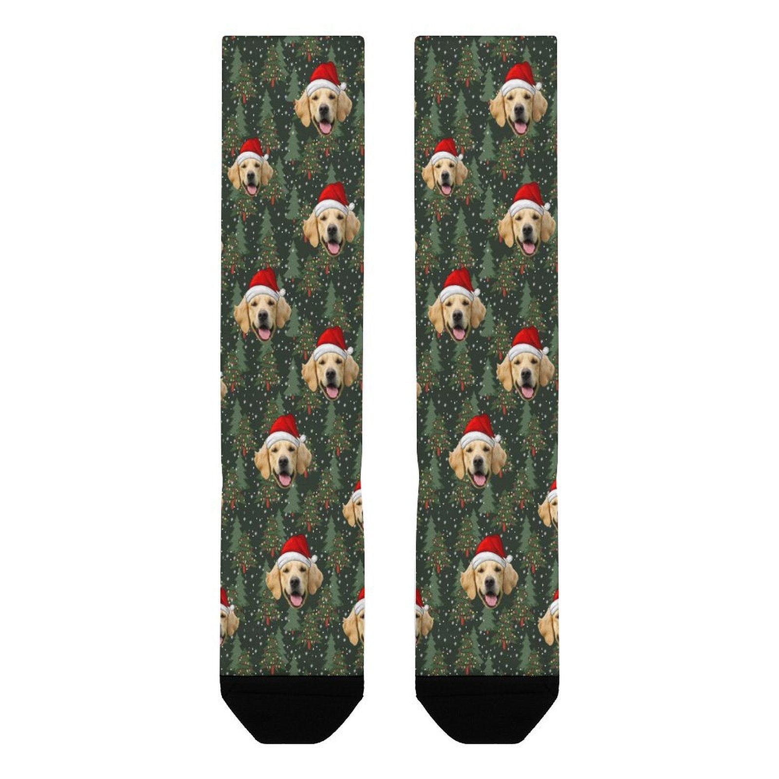 Custom Pet Face Trees Christmas Socks-WEPRINTME-5