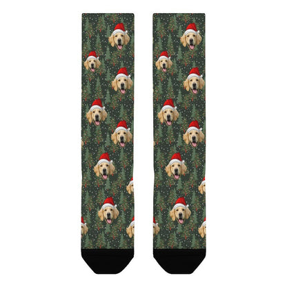 Custom Pet Face Trees Christmas Socks-WEPRINTME-5