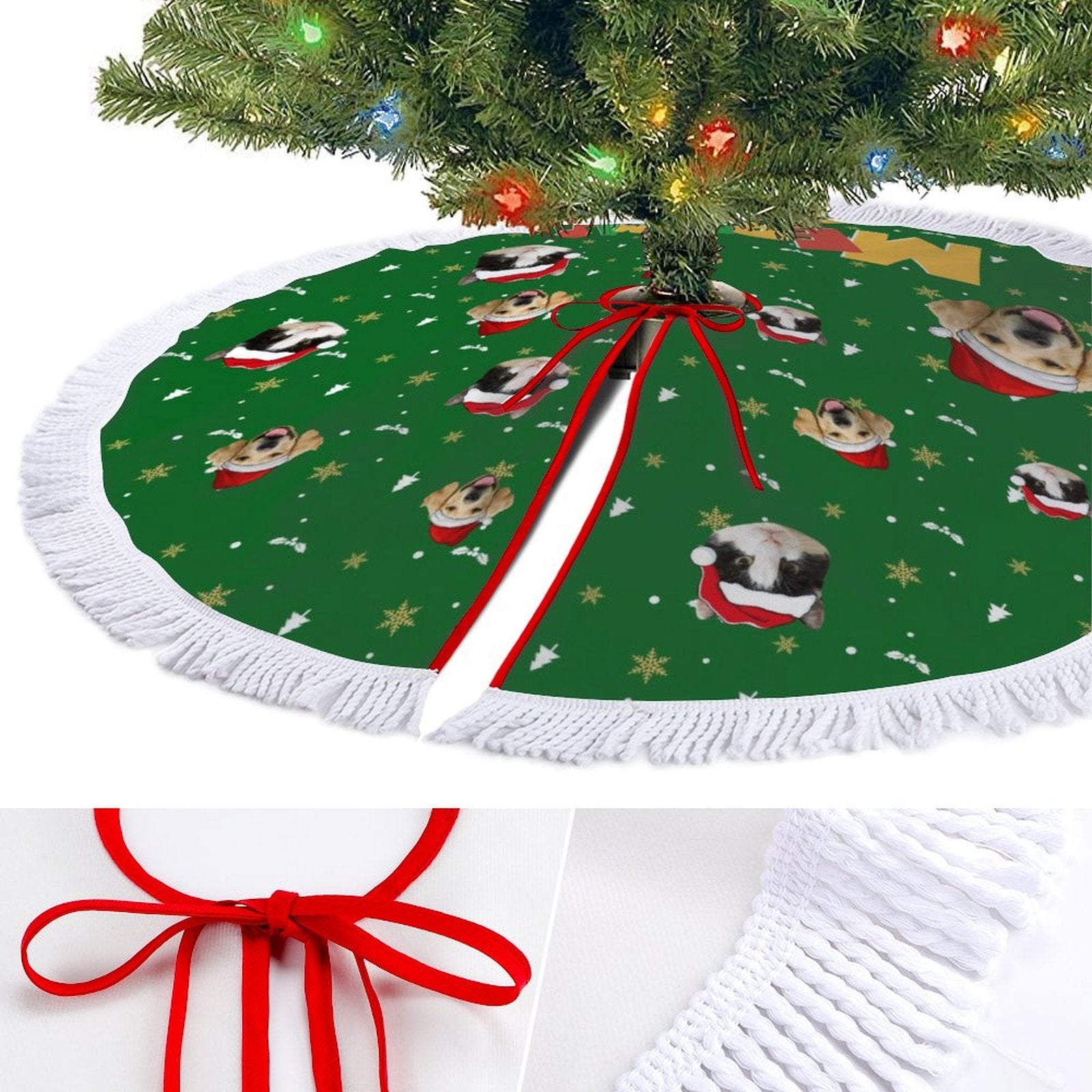 Personalized Pet Face Christmas Tree Skirt-WEPRINTME-15