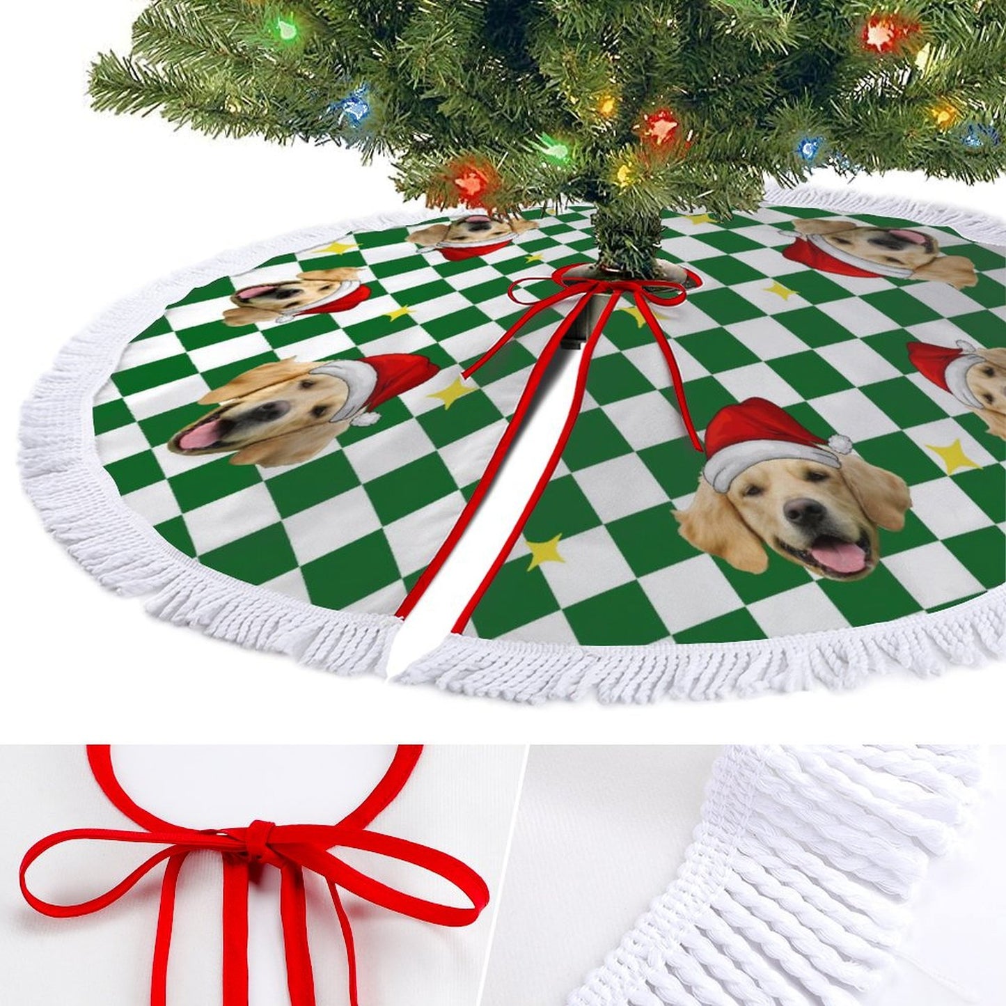 Personalized Pet Face Christmas Tree Skirt-WEPRINTME-22