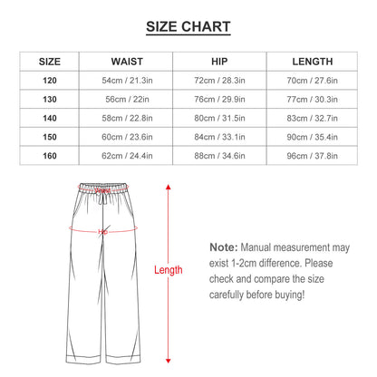 Custom Pet Face V-Neck Kids Pajamas Size Chart-Pants-WEPRINTME