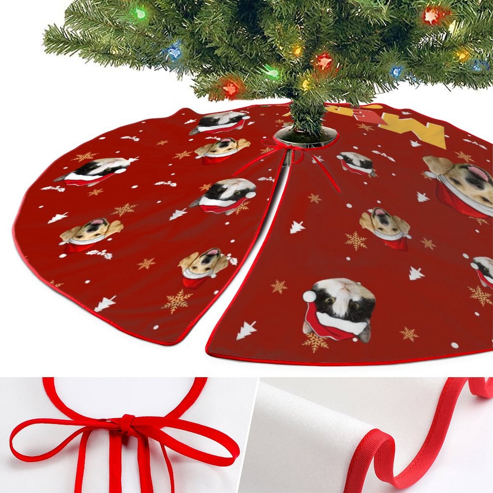 Personalized Pet Face Christmas Tree Skirt-WEPRINTME-3